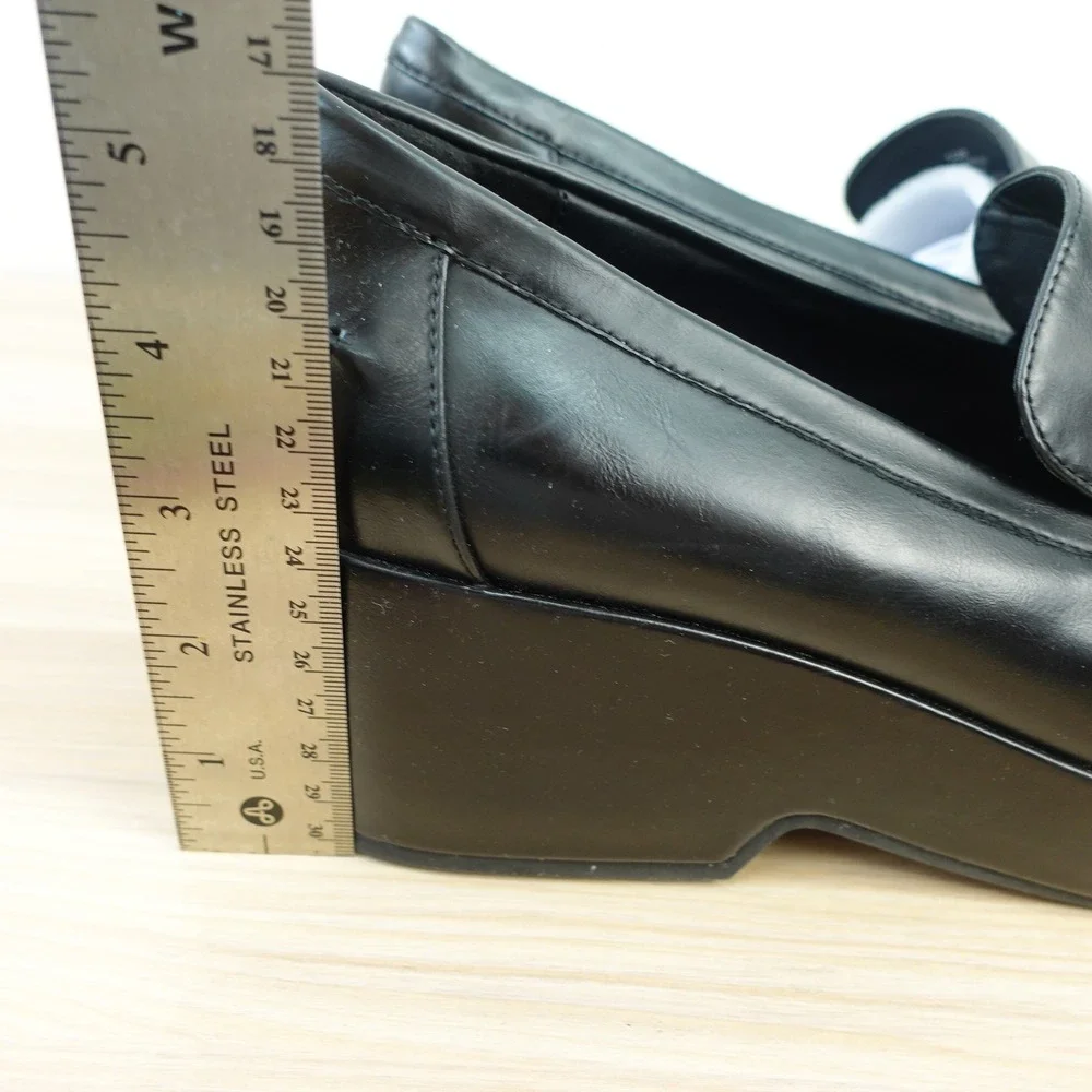Office Siren Platform Loafers Womens 10 M Black Tassel Kiltie Chunky AEROSOLES